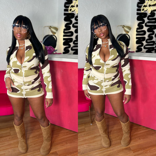 camo skirt set