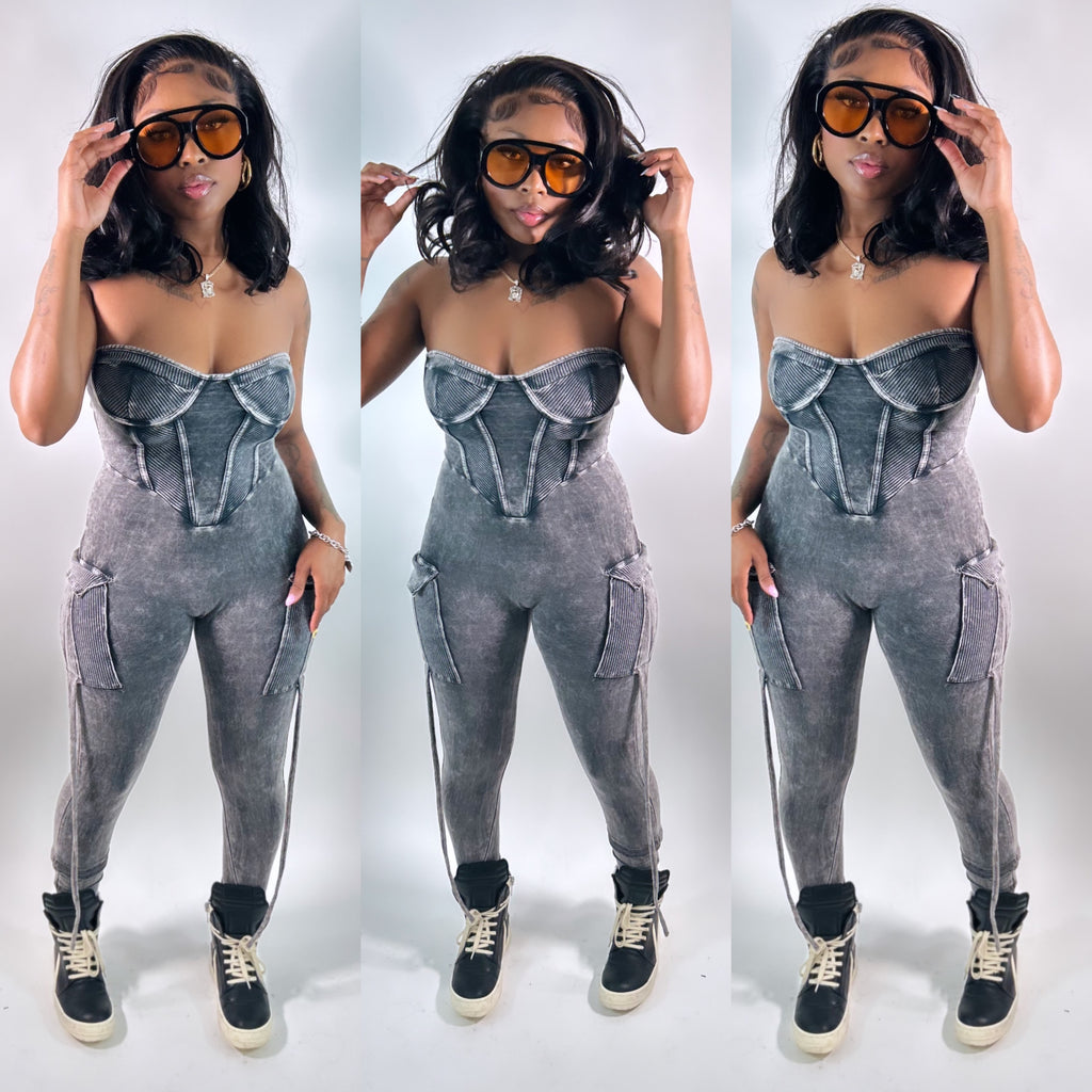 Mya Acid Wash Jumpsuit