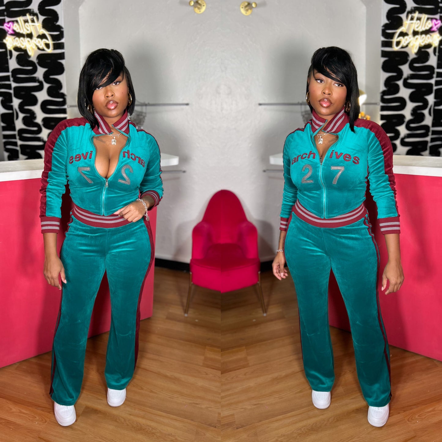 Archive velvet tracksuit